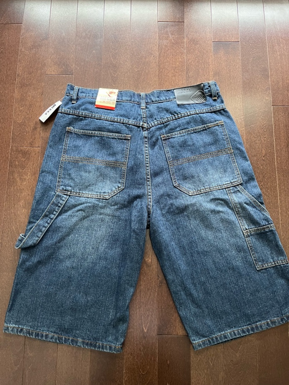 Vintage Mecca y2k Denim Baggy Jean Shorts Oversized Carpenter Style Jorts 36 DS